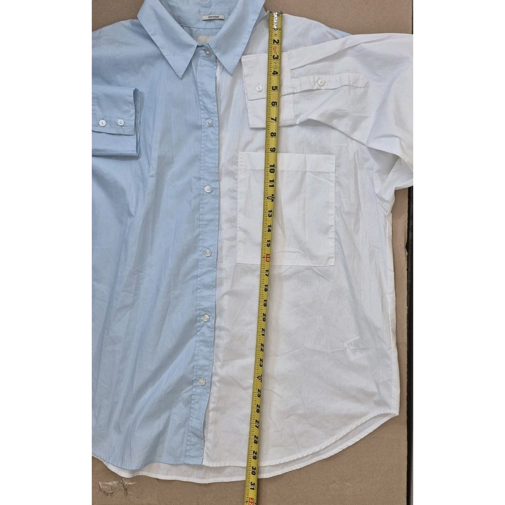 Abercrombie & Fitch Colorblock Shirt Womens Large Oversized Button Up A&F - Picture 9 of 10